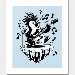 Rockstar Penguin Guitar Solo Posters and Art